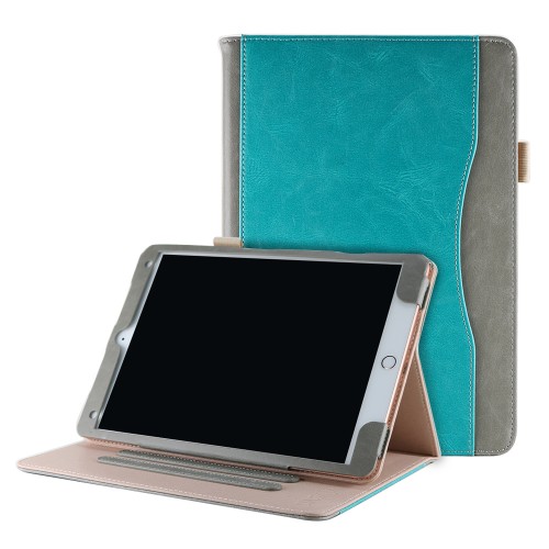 iPad 10.2 (2019 / 2020 / 2021) / Air 3 10.5 (2019) / Pro 10.5 (2017) leren hoes - incl. standaard met 3 standen - Zee Groen Grijs