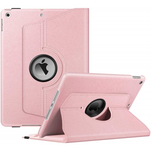 Dasaja -  iPad 10.2 inch (2019 / 2020 / 2021) stevige hoes - 360 graden draaibaar – met ingebouwde pen houder - Roze 