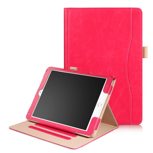 iPad Air 1 / Air 2 / 9.7 (2017) / 9.7 (2018) leren case / hoes roze incl. standaard met 3 standen