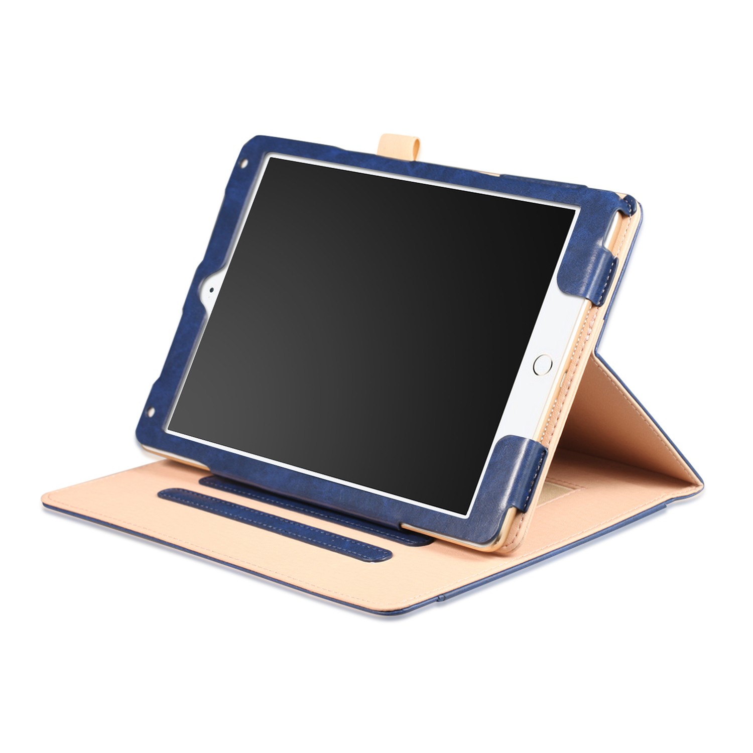 Rijk samen Houden iPad 10.2 (2019 / 2020 / 2021) / Air 3 10.5 (2019) / Pro 10.5 (2017) leren  case / hoes blauw incl. standaard met 3 standen