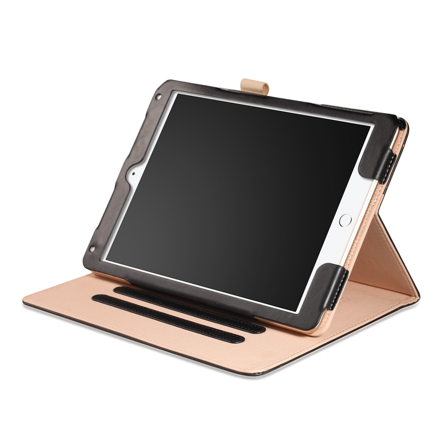 iPad 10.2 (2019 / 2020 / 2021) iPad Air 3 10.5 (2019) / iPad Pro 10.5 (2017) leren case / hoes zwart incl. standaard met 3 standen