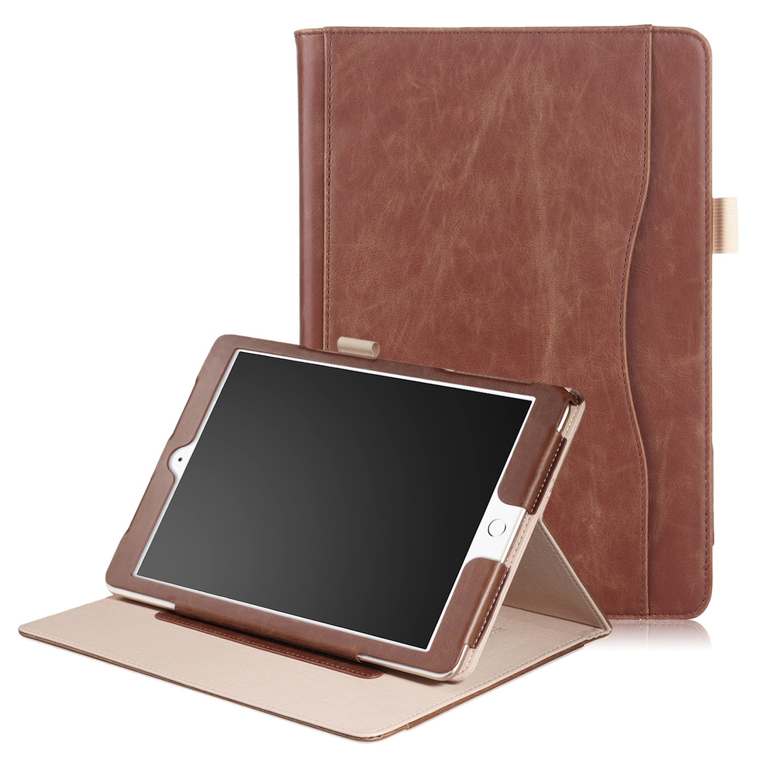 kaas Kent Veel iPad mini 4 / iPad mini 5 leren case / hoes bruin incl. standaard met 3  standen
