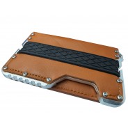 Dasaja zeer dunne Leren Aluminium RFID portemonnee zilver in cadeauverpakking