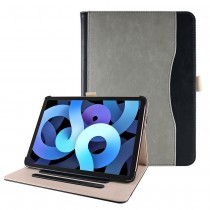 iPad Air 4 10.9 (2020) / iPad Air 5 10.9 (2022) leren hoes grijs / zwart incl. standaard met 3 standen