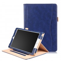 iPad 10.2 (2019 / 2020 / 2021) / Air 3 10.5 (2019) / Pro 10.5 (2017) leren case / hoes blauw incl. standaard met 3 standen