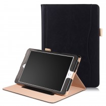 iPad mini 4 / iPad mini 5 leren case / hoes zwart incl. standaard met 3 standen