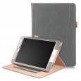 iPad 10.2 (2019 / 2020 / 2021) / iPad Air 3 10.5 (2019) / iPad Pro 10.5 (2017) leren case / hoes grijs incl. standaard met 3 standen