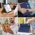 Dasaja iPad 10.9 (2022) leren hoes blauw met pen houder