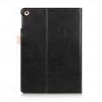 iPad Air 1 / Air 2 / 9.7 (2017 / 2018) leren case / hoes - incl. standaard met 3 standen -  Bruin Zwart