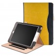 iPad Air 1 / Air 2 / 9.7 (2017 / 2018) leren case / hoes geel - incl. standaard met 3 standen - Oker Geel Zwart