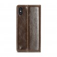 iPhone XS Max rustiek leren boekhoesje bruin