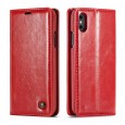 iPhone XS Max rustiek leren boekhoesje rood