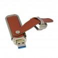 USB-stick echt leer bruin 16GB