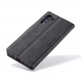 Zacht vintage hoesje / case met 2 kaarthouders en geldsleuf geschikt voor Samsung Galaxy Note 10 zwart