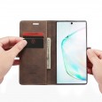Zacht vintage hoesje / case met 2 kaarthouders en geldsleuf geschikt voor Samsung Galaxy Note 10+ bruin